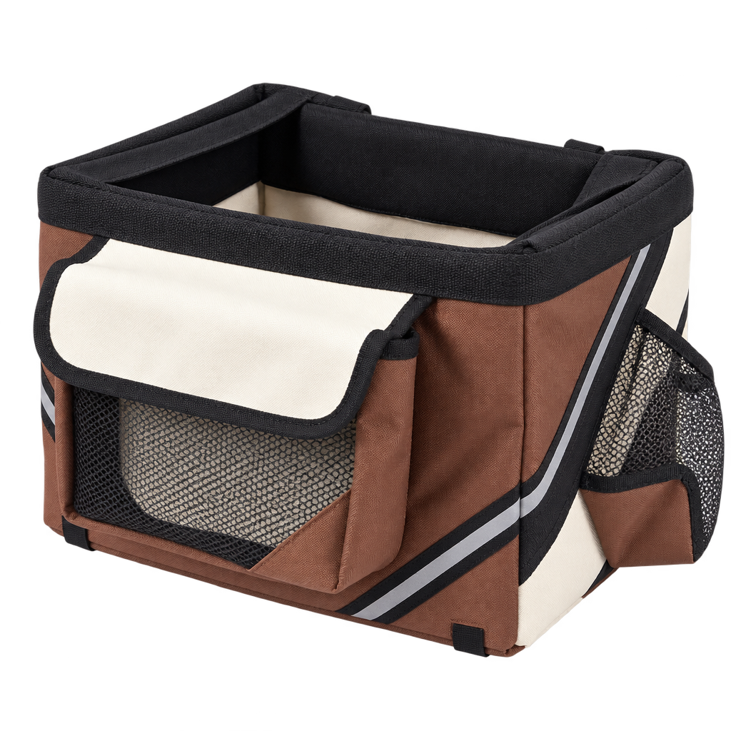 Pet Bicycle Basket Carrier, Coffee – product