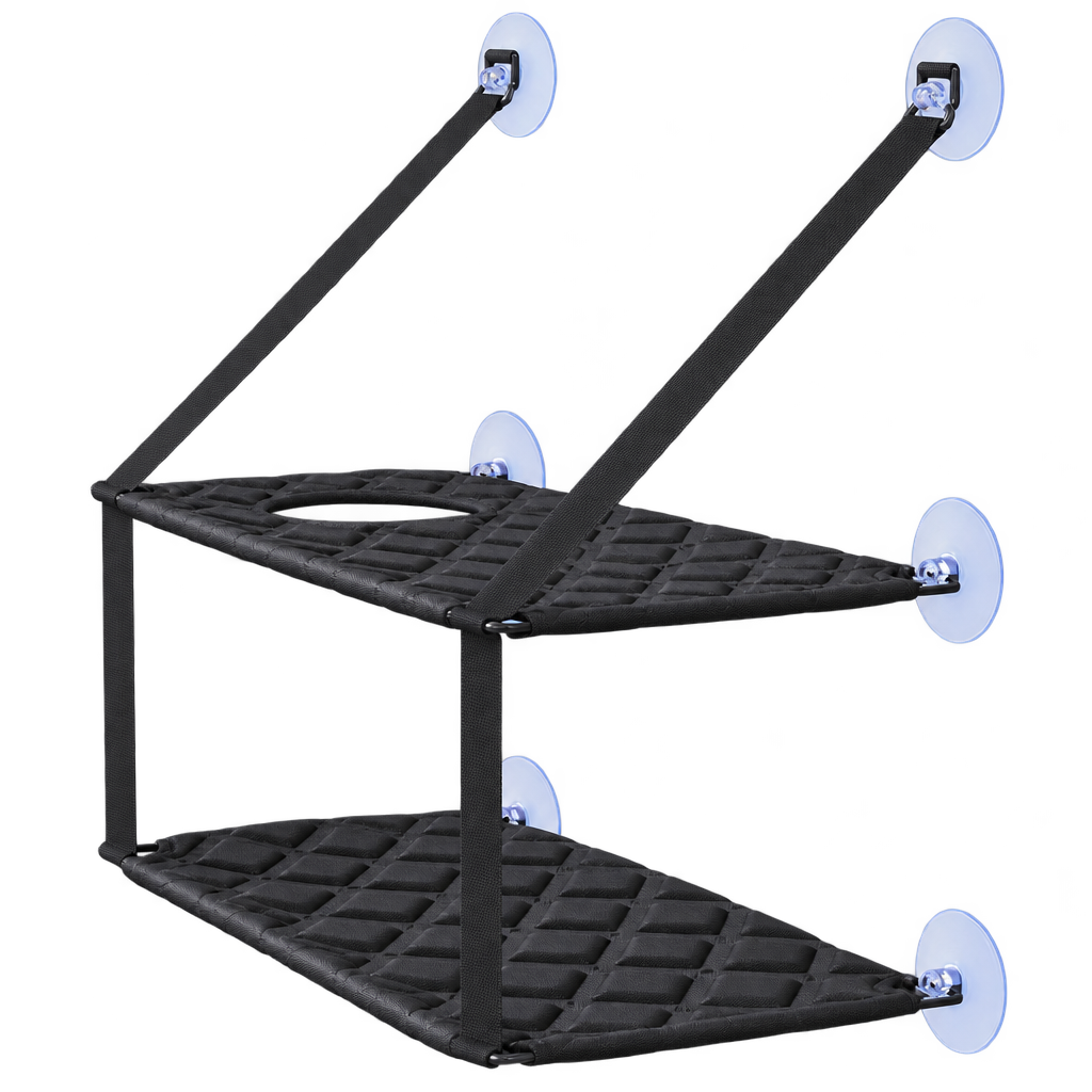 Double Cat Window Hammock Perch, Black – product