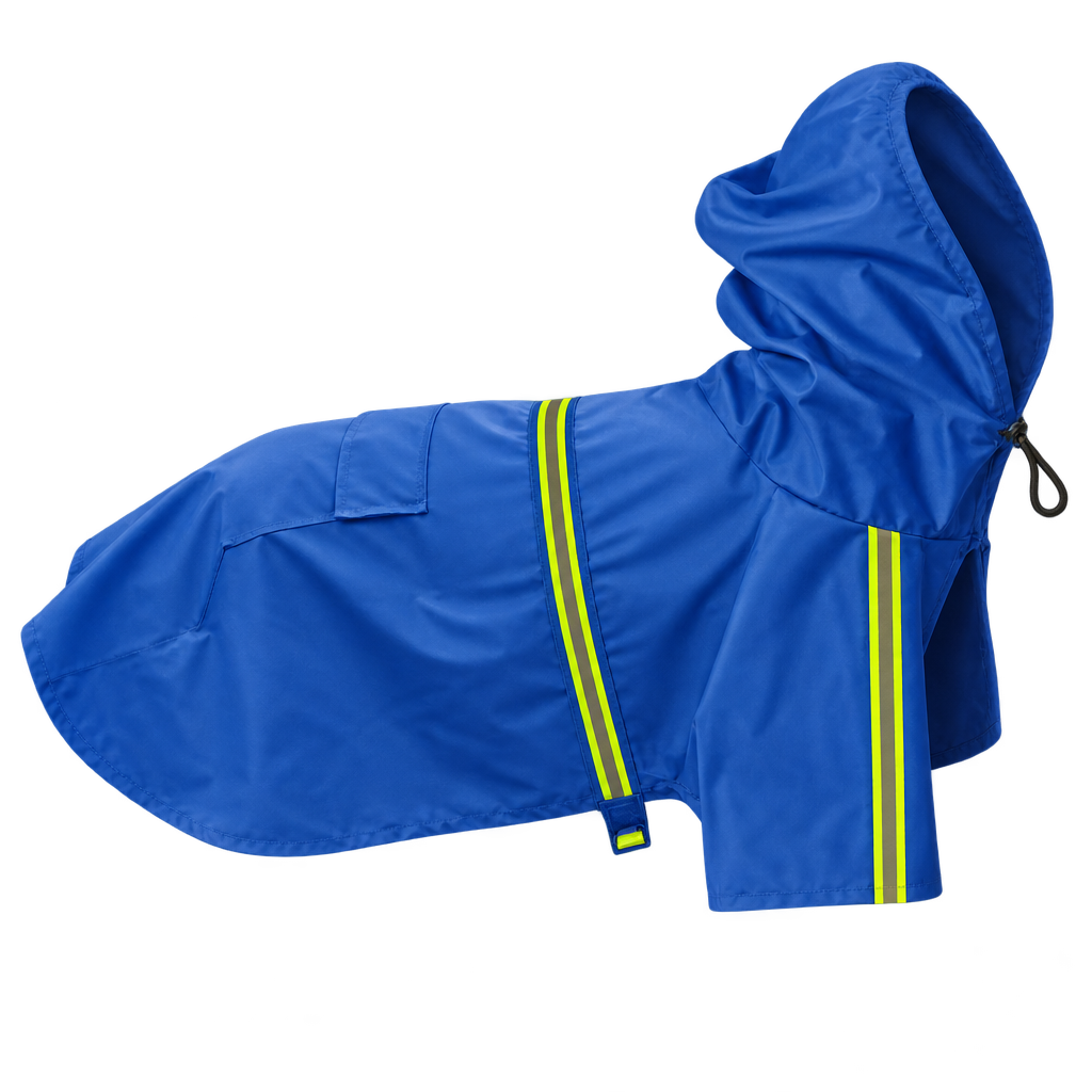 Reflective Water-Resistant Dog Raincoat, Blue (5XL) – product