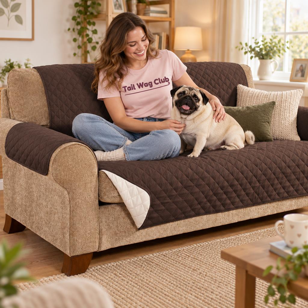 Quilted Pet Sofa Cover, 3-Seater – with Tail Wag Club