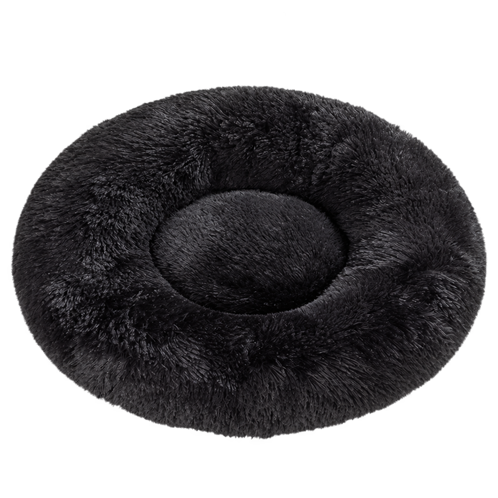 Fluffy Donut Dog Bed, Black (XL) – product