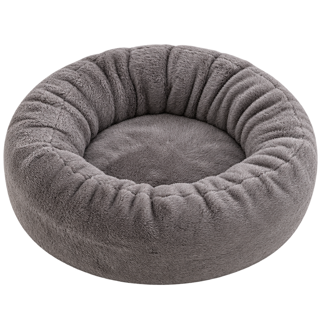 Plush Donut Pet Bed, Grey (L) – product
