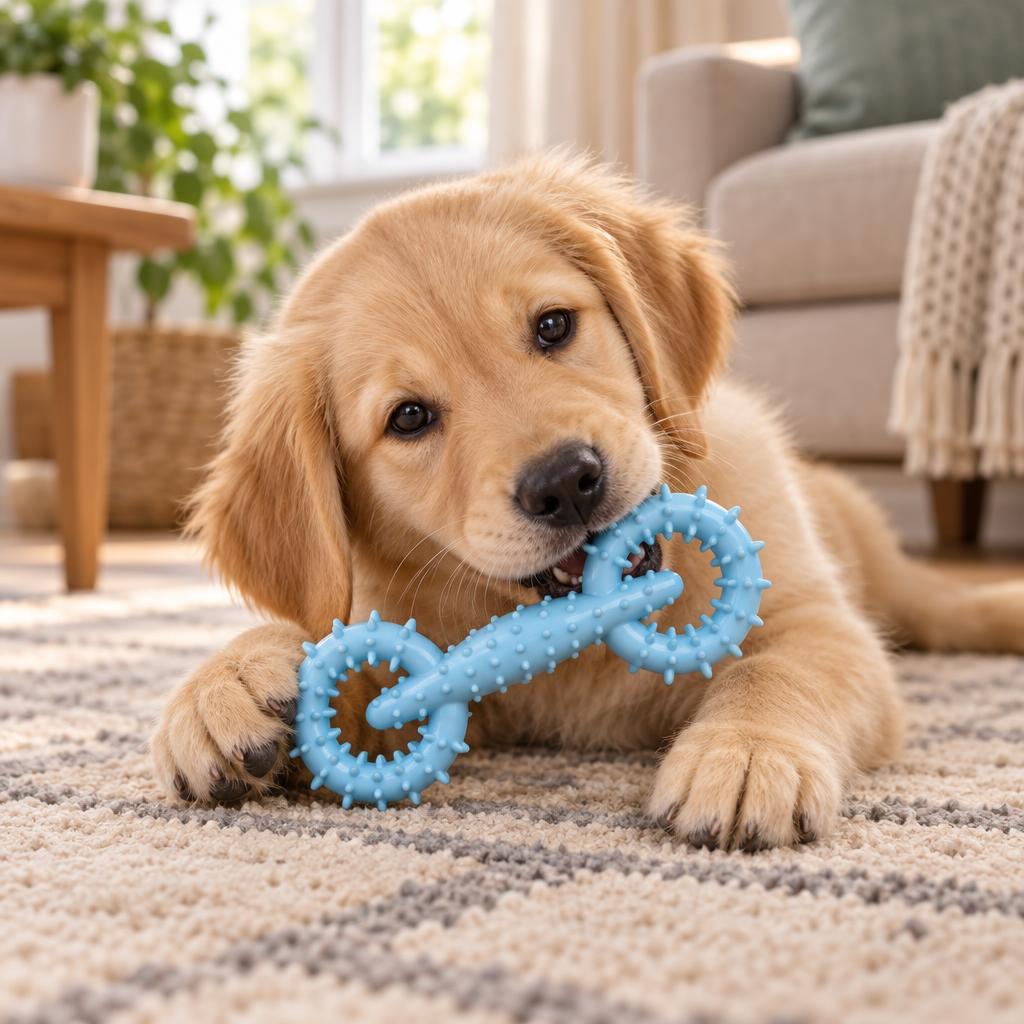 Blue TPR Chew Ring Toy