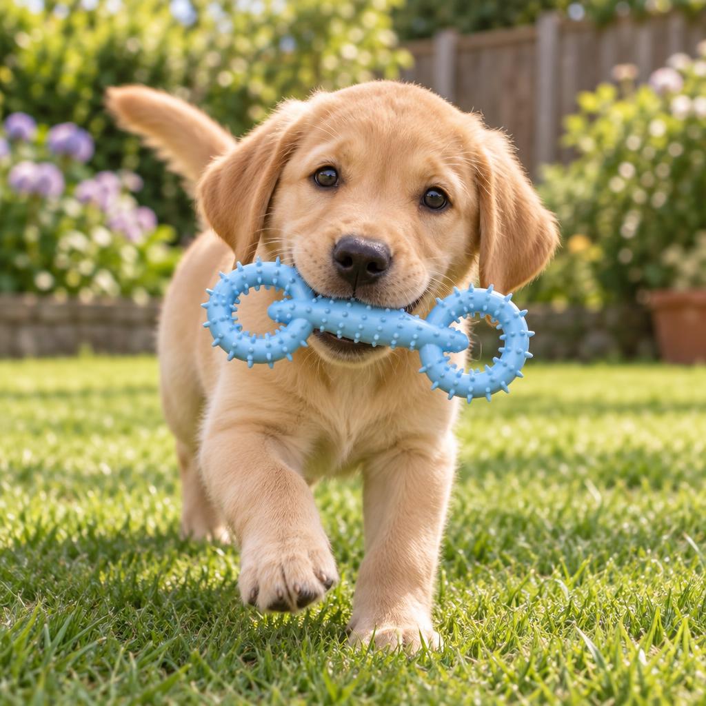 Blue TPR Chew Ring Toy