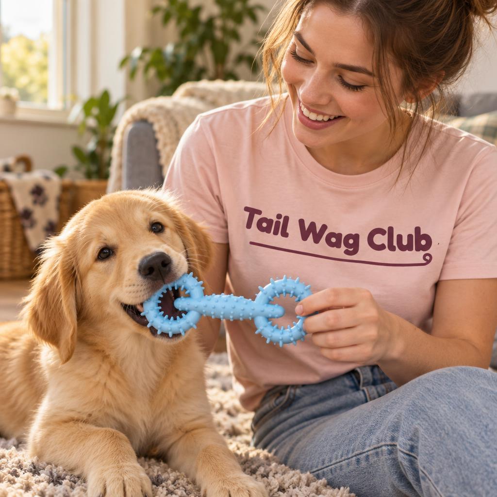 Blue TPR Chew Ring Toy