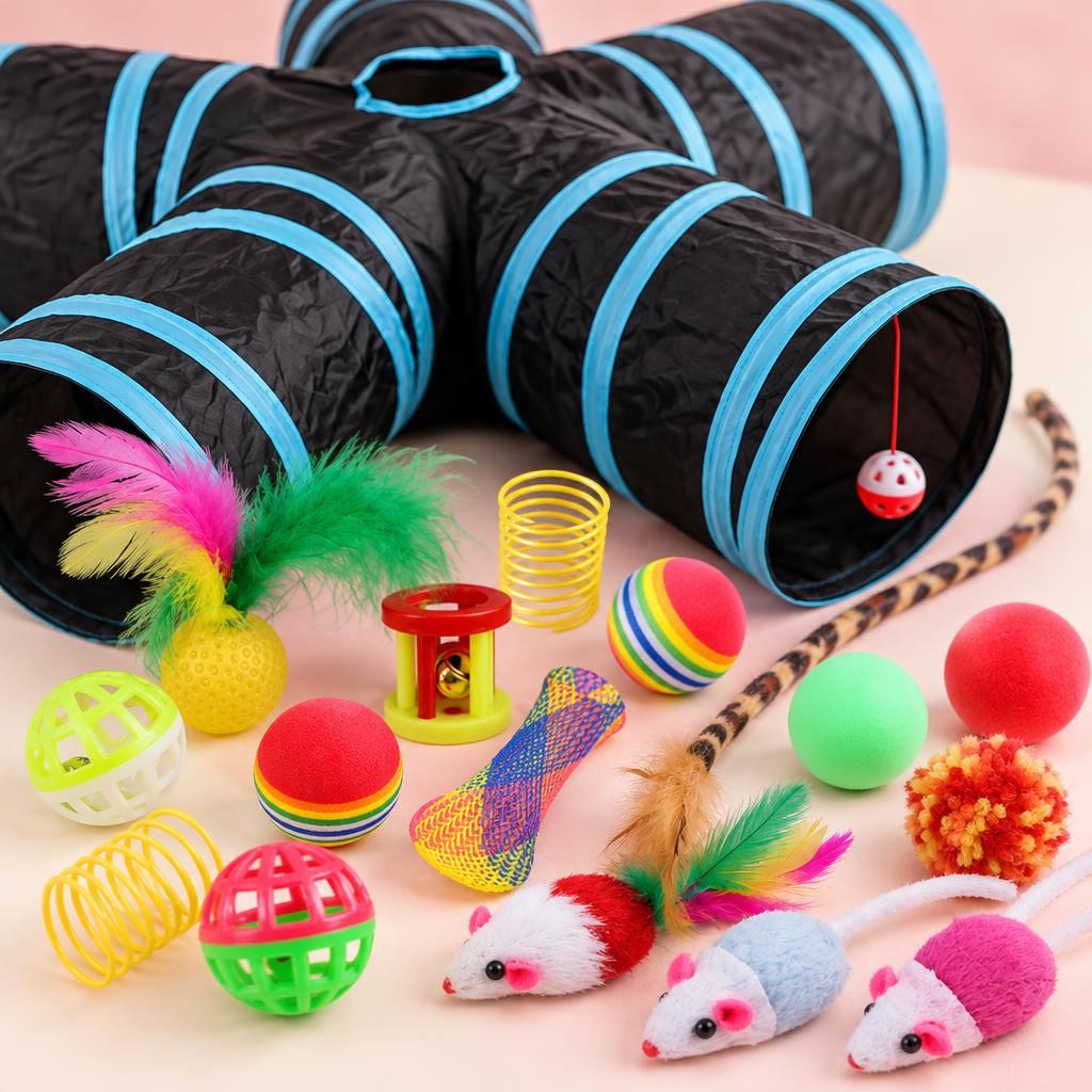 Cat Tunnel Play Set, 22 Pieces
