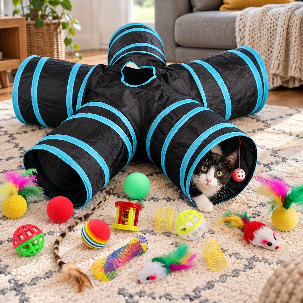 Cat Tunnel Play Set, 22 Pieces