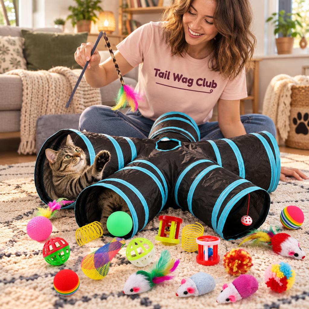 Cat Tunnel Play Set, 22 Pieces