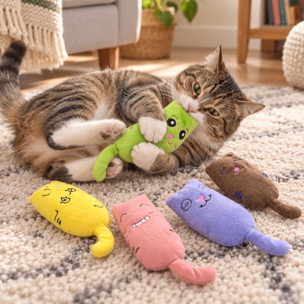 Plush Catnip Toy Set, 5 Pieces