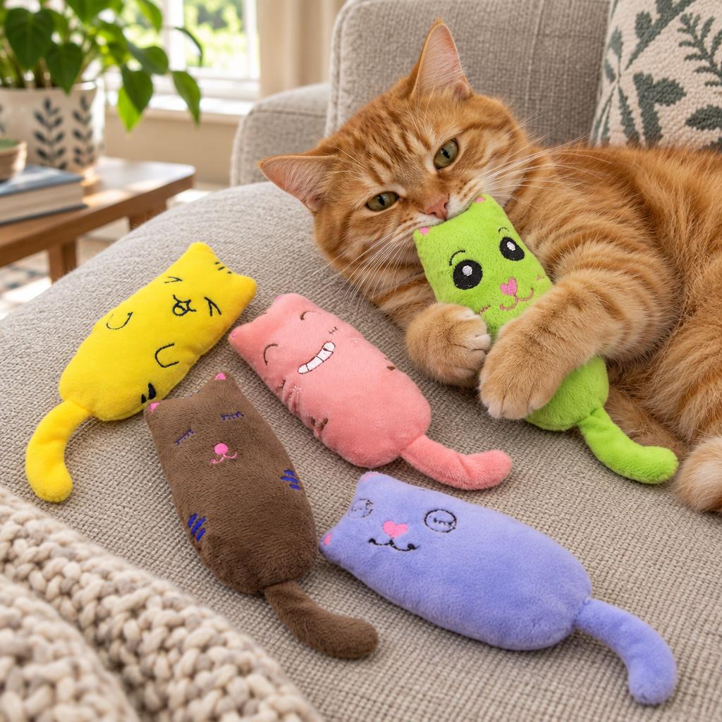 Plush Catnip Toy Set, 5 Pieces