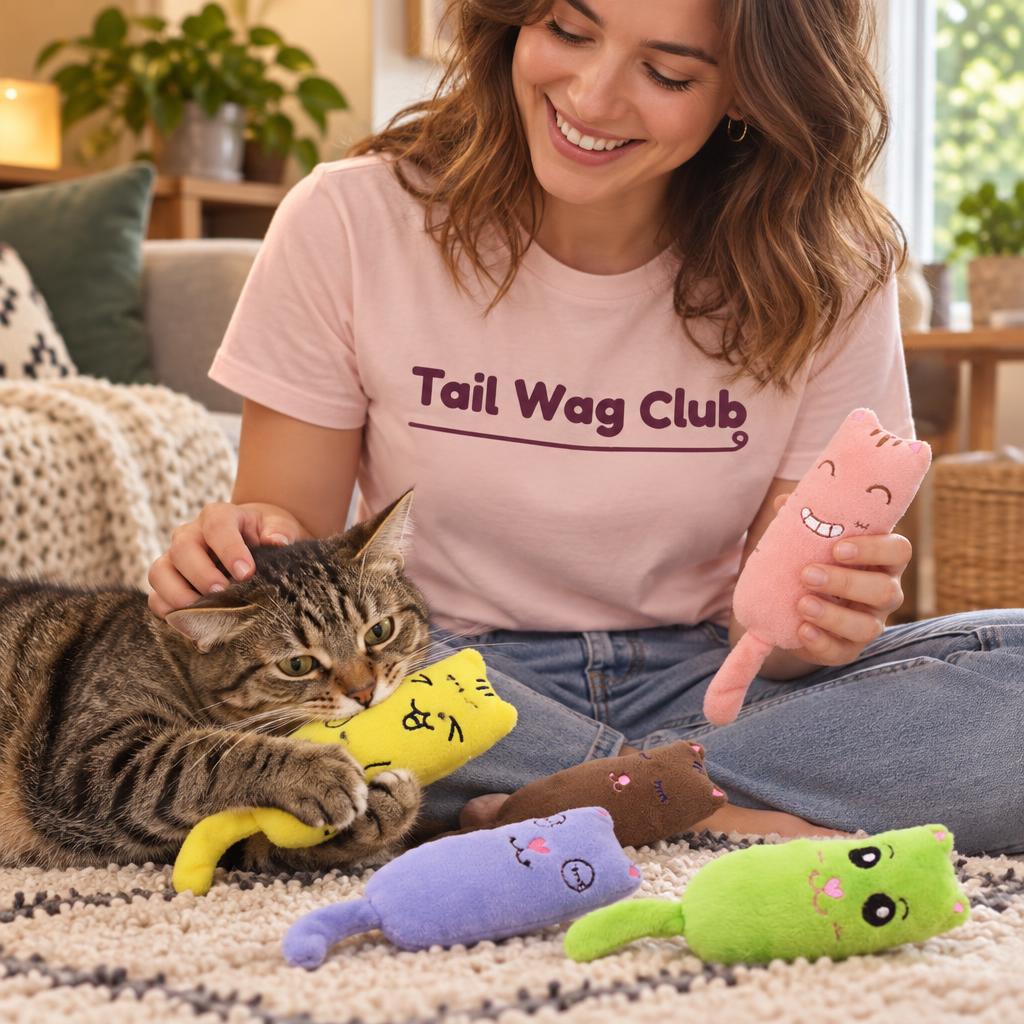 Plush Catnip Toy Set, 5 Pieces