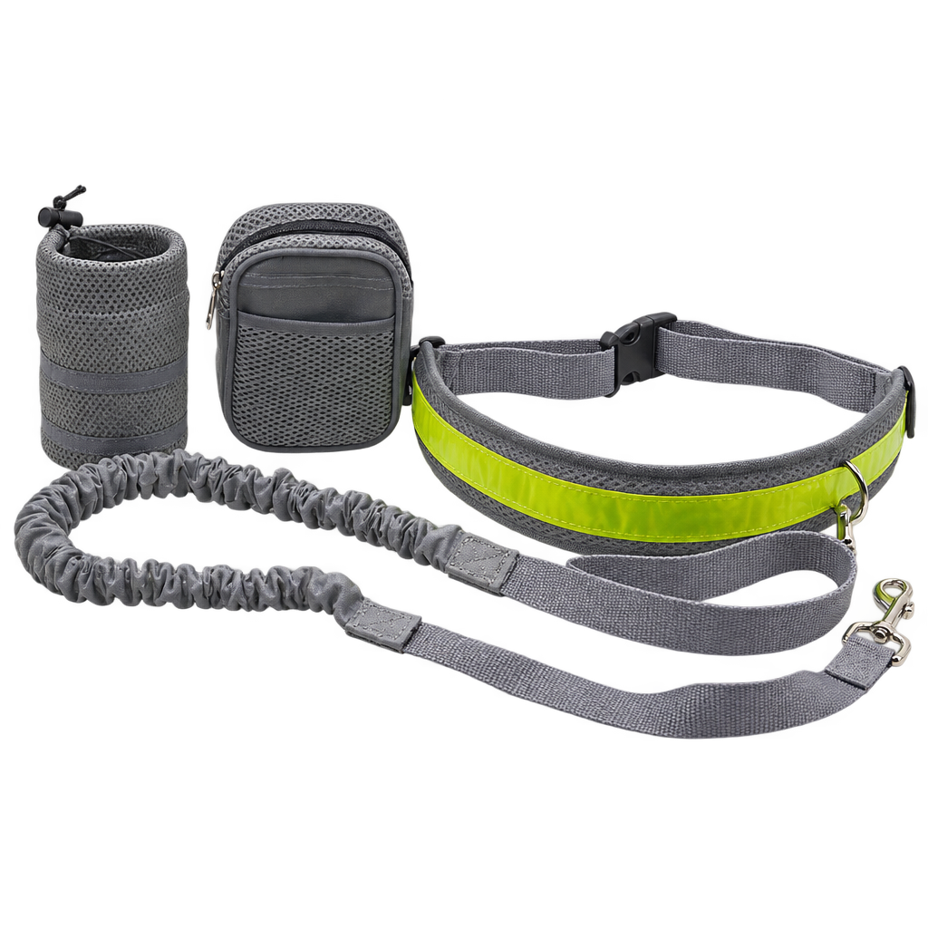 Hands-Free Dog Running Lead Set, Grey