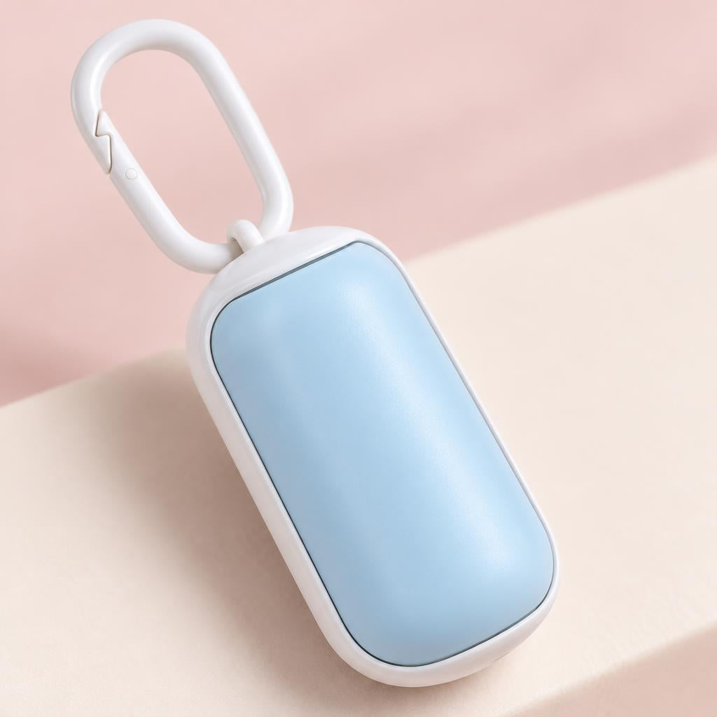 Poop Bag Holder with Clip, Blue & White