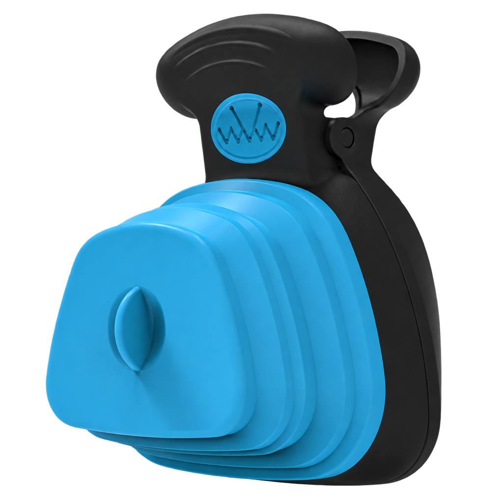 Foldable Poop Scoop with Bag Dispenser, Blue